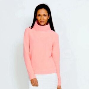 Dudley Stephens Tuckernuck Coral Pink Fleece Turtleneck Sweater Size Large